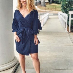 Nordstrom (WAYF brand) wrap navy dress